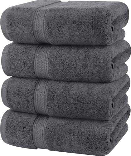 Utopia Towels - Grey Bath Towels Set, 4 Pack - Premium 600 GSM 100% Ring Spun Cotton - Quick Dry, Highly Absorbent, Soft Feel Towels, Perfect for Daily Use