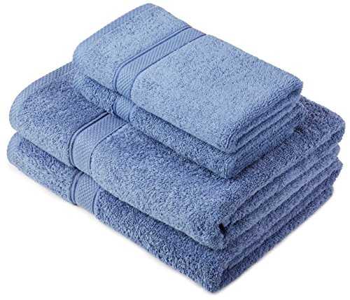 Pinzon by Amazon - Egyptian Cotton Towel Set, 2 Bath and 2 Hand Towels - Wedgewood, 600gsm