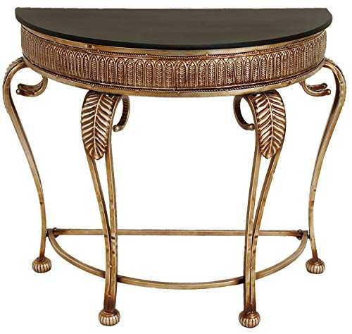 Deco 79 Console Table, Iron, Gold, 41" x 33"