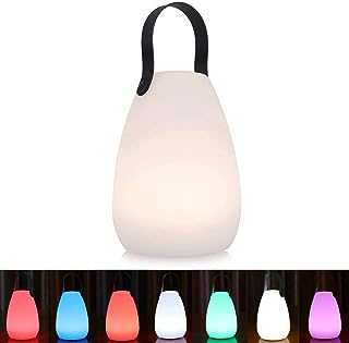 uuffoo LED Night Light, Portable Smart Bedside Table Lamp, Rechargeable Dimmable RGB Bedroom Lamp Kids, Waterproof Camping Light with Remote and Soft Handle Rope for Indoor Outdoor Home Decoration