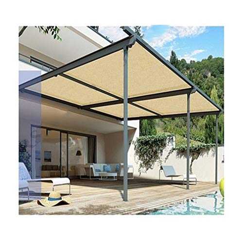 AWSAD Outdoor Garden Patio Sun Shade Sail, Anti-UV Awning Canopy, Weatherproof, UV Block, Rectangle, with Free Rope (Color : Beige, Size : 3×7m)