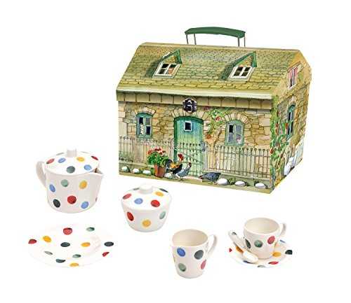 Emma Bridgewater Polka Dot 19 Piece Melamine Tea Set in House Carry Box