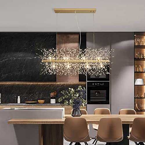 KJLARS LED Crystal Chandeliers Firework Hanging Ceiling Light Fixture Modern Pendant Lighting for Store Foyer Dining Room Bathroom Bedroom Living Room Restaurant Porch 92CM (Gold)