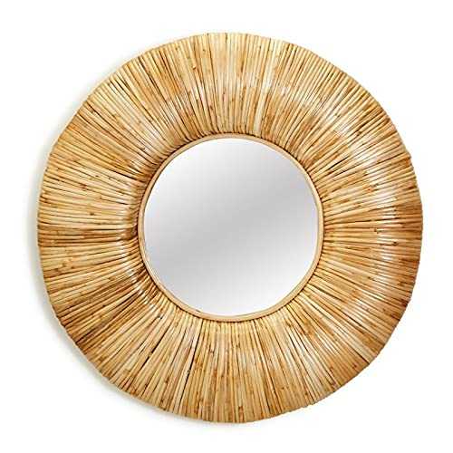 Two's Company 36" Eclipse Hand Woven Cane Wall Mirror