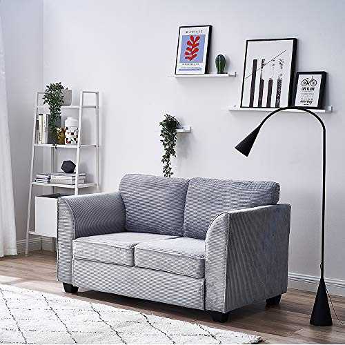 Jumbo Cord Fabric 2 Seater Sofa Modern Corner Sofa Couch Settee For Living Room Lounge Home Officce Furniture, Removable Seat Cover