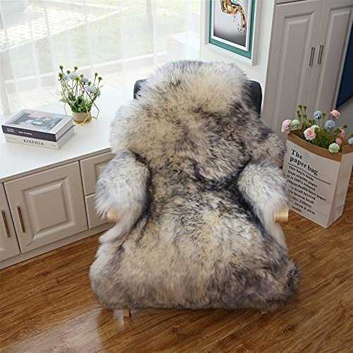 Altlue Real Sheepskin Rug Fluffy Sheepskin Throw Genuine Sheepskin Rug Sheepskin Seat Covers For Chairs (75X110cm) (Color : 1)