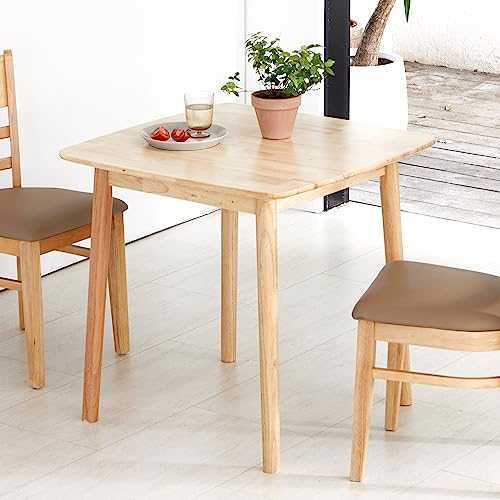 Livinia Aslan 29.5" Malaysian Oak Square Wooden Dining Table/Small Solid Wood Kitchen Desk (Natural Oak)