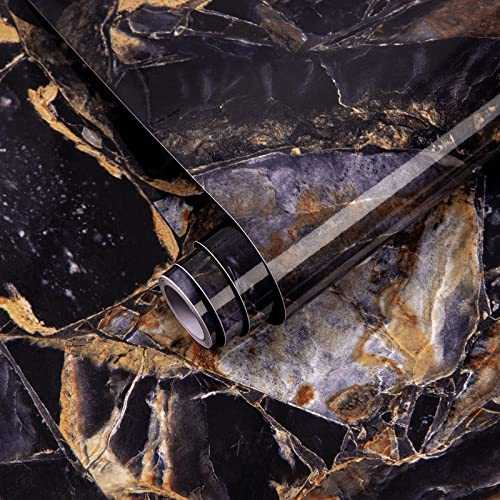 Decoroom Sticky Back Plastic Marble 30x200cm Marble Vinyl Self Adhesive Marble Contact Paper Waterproof Flim Roll Peel and Stick Wallpaper for Kitchen Bathroom Countertop Table Furniture Stickers