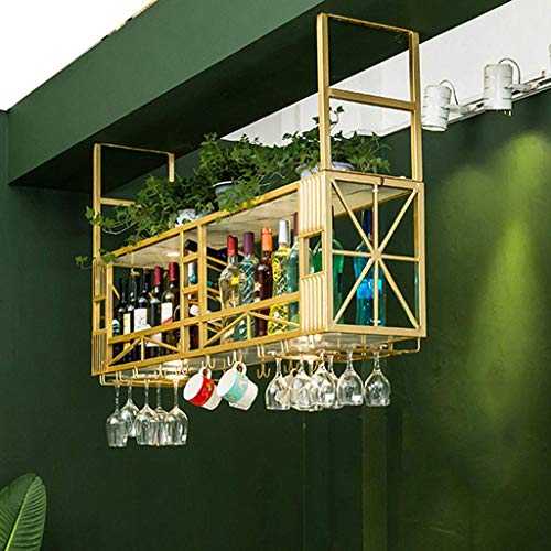 AERVEAL Ceiling Style Bottle Organizer and Stemware Storage Metal Wine Glasses Organizer Hang Cocktail or Champagne Flutes for Kitchen, Bar, Pubs or Restaurants Rack