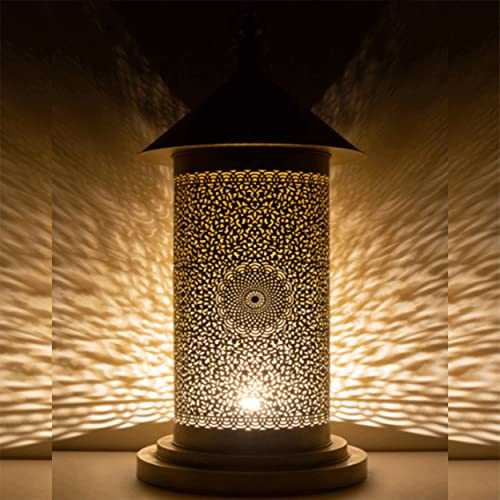 ShorokAntique Brass Floor Shade lamp - Brass Design Lamps, Desk lamp - Brass Table Lamps for Living Room, Bedside Lamps - Bohemian Decor - Modern Moroccan lamp Home Decor Gift.