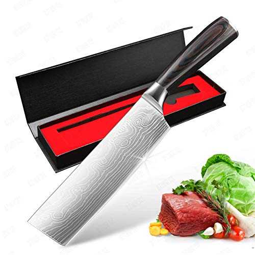 KENTROON 7" Kitchen Knives Japanese Nakiri Knife Universal Chef's Knife Fruit & Vegetable Knife Stainless Steel Blade - Ultra Sharp,Gift Box Perfect for Home and Restaurant Pro Chef
