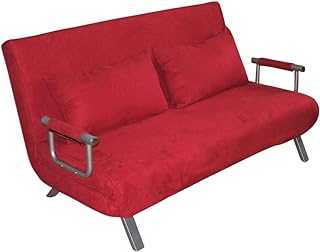 2-Seater Red Sofa Bed 155 x 69 x 83 H cm