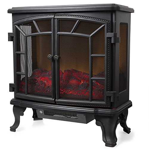 Warmlite WL46020 Rochester Electric Fireplace Heater with Realistic Flame Effect, Remote Control Operation, Overheat Protection, 2 Heat Settings 1000-2000 W, Black