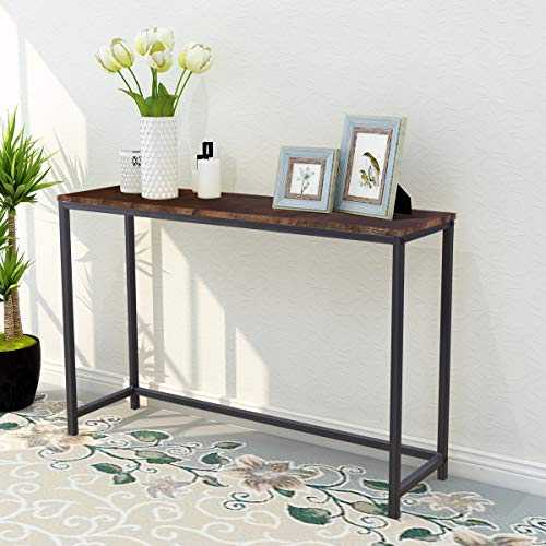 Console Sofa Tables End Table Computer Desk Coffee Snack Console Tables for Living Room Or Corridor Hallway Rustic Brown Color Wood