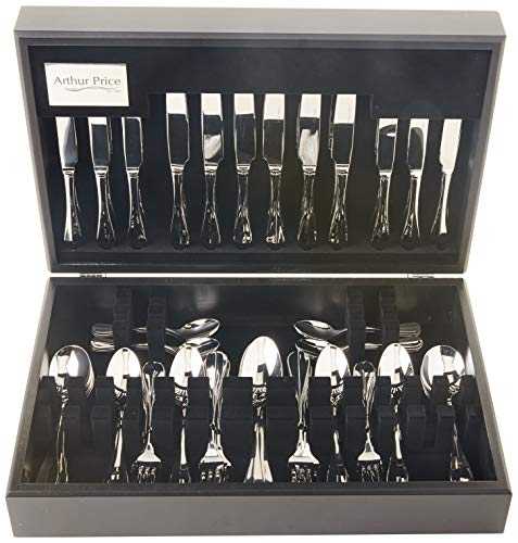 Arthur Price Every Day Baguette 88 Piece 12 Person Cutlery Canteen Set, Stainless Steel, 67 x 31.6 x 11 cm
