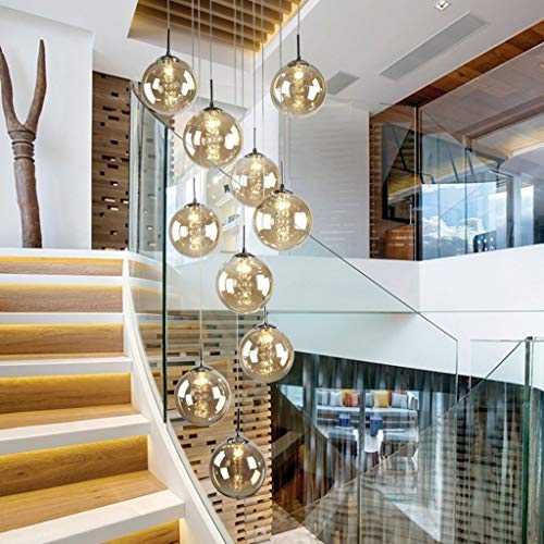 Hanging Crystal Double Staircase Chandelier Modern Simple Restaurant Pendent Lamp Living Room Lights Double Rotary Glass Ceiling Lamp A+ (Color : A, Size : 60 * 250cm)