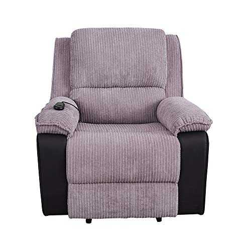 Electric Recliner Jumbo Cord Fabric And Faux Leather Recliner Reclining Armchair Lounge Home Recline Chair for Living Room Bedroom, Electric Single Sofa, Gift for Parents