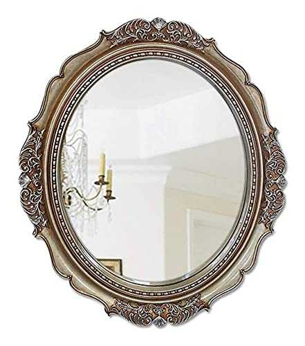 Makeup Mirror Ornate Round Wall Mirror | Circular Makeup Mirror for Bedrooms Dressing Rooms Living Rooms | Vintage Décor Mirror Antique Silver Bathroom Mirror (Size : 35 X 40 cm)
