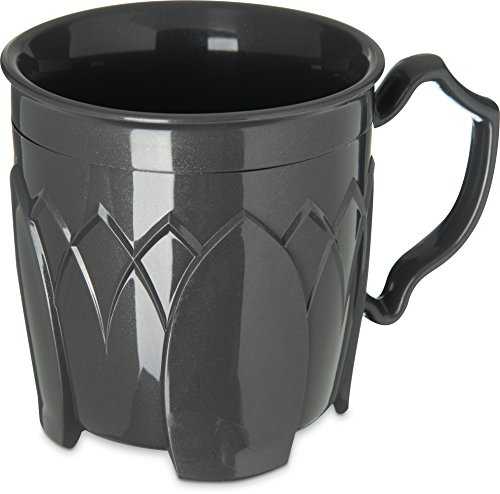 Dinex DX500044 Fenwick Insulated Mug Coffee Cup, 8 oz, 3.5" Height, 3.5" Width, 3.5" Length, Urethane Foam, Graphite Grey (Pack of 48)