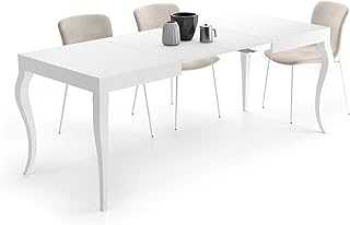 Mobili Fiver, Classico, Extendable dining table, Matt White, Made In Italy