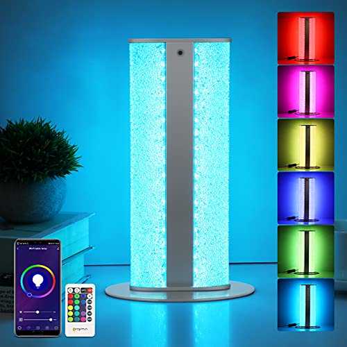 8W LED Table Lamp Dimmable, Oraymin 3000K WiFi Desk Lamp Crystal RGB Light Color Changing with Remote Control for The Living Room, TV Room, Bedroom, Playroom, Tuya App Control, Height 30CM