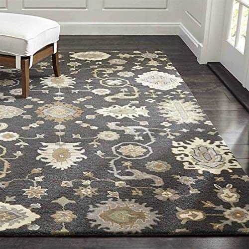 Carle Gray Traditional Persian Style Handmade Tufted 100% Woollen Area Rugs & Carpet (250x300 cm - 8x10 ft)