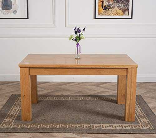 Dakota 152 x 87 cm Chunky Oak Dining Table only | Dining Table for 6 People by Oak Furniture King