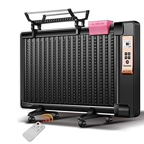 ERSHY 1800W Oil Filled Panel Radiator, Portable Electric Heater with LED Display, Efficient Heating with Remote Control, Slimline Thin, Built-in Timer, 3 Heat Settings, Safety Cut-Off,C