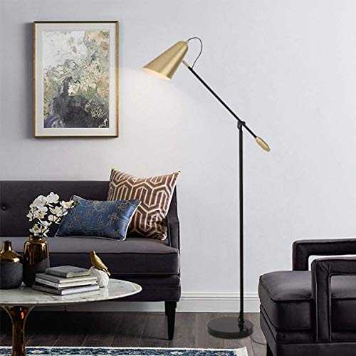 YXYOL Creative Marble Floor Lamp,Arc Floor Lamp with Height Adjustable Grace Standing Lamp with Hanging Brass Shade Marble Base Sits Behind Couch/Corner