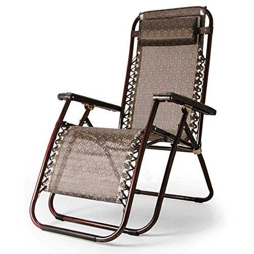 TBNB Garden Reclining Sun Chair Lounger Folding Beach Sun Lounger Recliner Chairs In Brown Weatherproof Textoline For Patio Or Beach, Balcony, Park Or Campsite c2003 (Color : Brown)