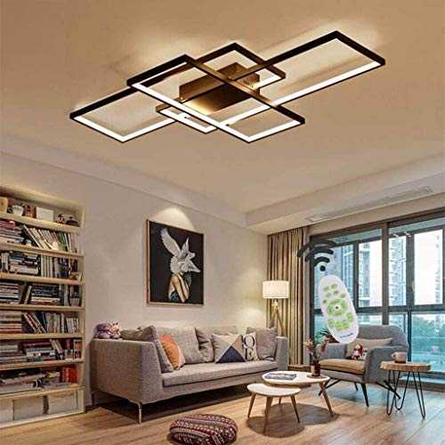Jsz Modern Dimmable Chic LED Dining Room Ceiling Light Contemporary Flush Mount Living Room Kitchen Island Table Bedroom Remote Lighting Fixture, Creative Design Chandeliers lamp,Black,140cm