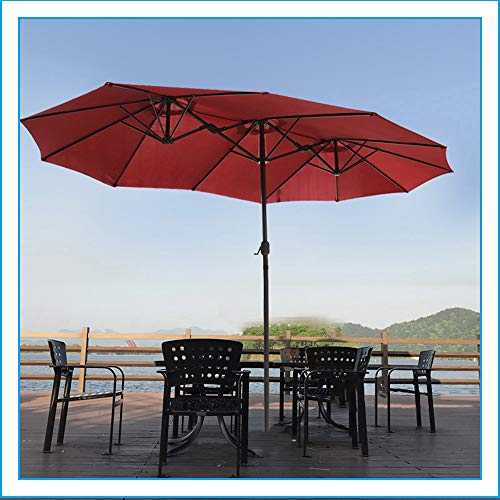 PARASOL LMJN Double Extra Large Patio Umbrella With Crank Anti-UV Water-Repellent,Rust Protection,for Market, Garden, Balcony, Outdoor