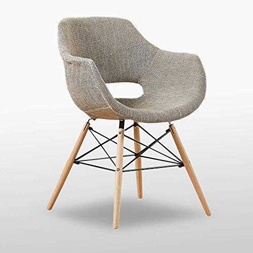 P&N Homewares® Olivia Fabric Dining Armchair Fabric in Brown | Dining Chair | Modern Fabric Chair