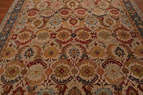 Antiue Design Handmade Beige Traditional Persian Oriental Style Wool Area Rugs & Carpet (5x8(152x244) cm)