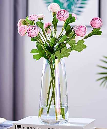 Vzmiza Premium Quality Large Vase 22 cm - Exquisite Clear Flower Vase - Crystal Glass Vase for Home Decor - Vases for Flowers for Room Decor, Farmhouse - Flower Vases for Decor Centerpiece, Tall Vase