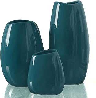 Ceramic Vases, Light Gray 10" Ceramic Table Vases Handmade Vase Home Decarations (5" W x 12.4" H)