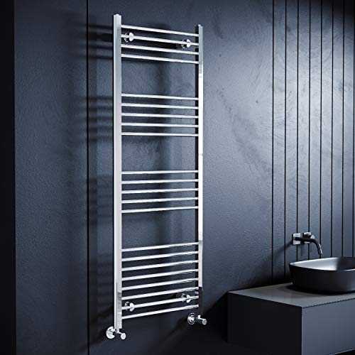ELEGANT Towel Radiator Chrome Heated Towel Rail Modern Straight Designer Wall Mounted Ladder Rad Bathroom Radiators 1600x600mm