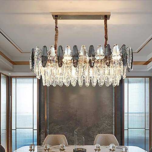 SLTO Luxurious Crystal Chandelier,Modern Pendant Light,Adjustable Height Ceiling Light Fixtures,For Hallway Bar Kitchen Dining Room Living Room-Golden 70x35x30cm