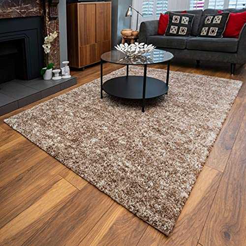 Thick Super Soft Beige Bedside Living Room Shaggy Non Shed Rug Kids Durable Speckled Hygge Carpet Rugs 120cm x 170cm