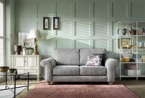 Abakus Direct | Ingrid 3 or 2 Seater Sofa Set, Armchair, Cuddle Chair in Chenille Ash Grey (2 Seater)