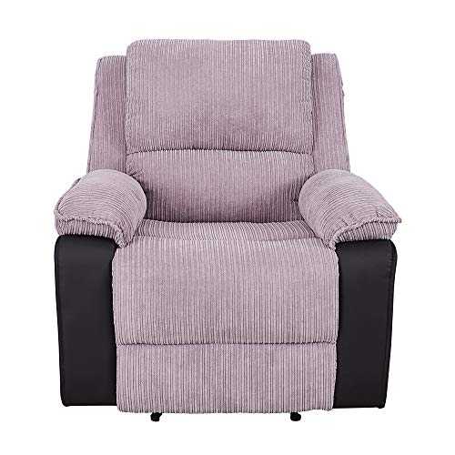 Jumbo Cord Fabric Manual Recliner Armchair Loungh Home Reclining Sofa Chair for Living Room Bedroom Modern Single Sofa Adjustable Armchair (Grey)