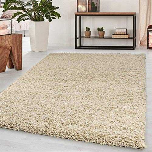 Abaseen Large Small Carpet Rug Floor Size Extra New Mat Big Huge Thick Soft Shaggy Modern Rugs (Light Beige, 120x170cm)