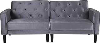 jeerbly - Soft Velvet Upholstered Sofa Set Living Room Sofa Bed 3 Seater Sofa Bed Couches（Grey，2 Seat Sofa Only）