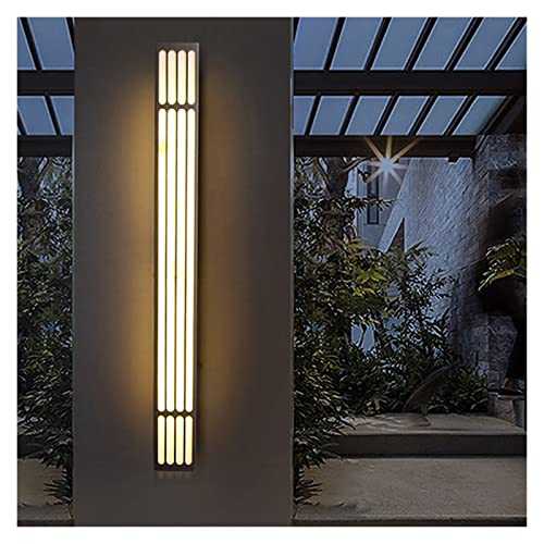 Outdoor Wall Light Modern Waterproof outdoor Long LED wall lamp IP65 stainless steel Wall Light Garden porch Sconce Light 110V 220V Wall sconces ( Color : 80x8cm 18W , Emitting Color : Warm White )