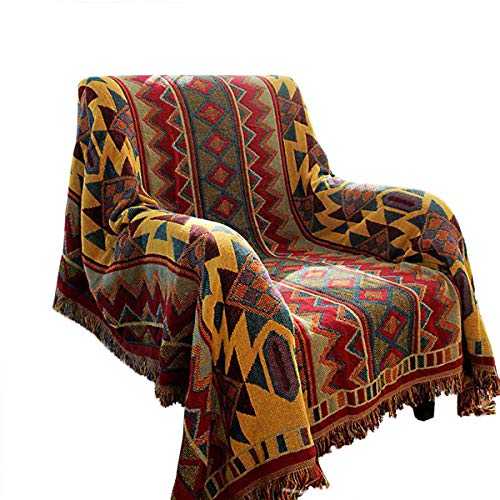 Rain Queen Kilim Rug Indian Rag Rug,Bohemian Throw Blanket for Sofa Chair Cover Tablecloth, Large Traditional Boho Throw Blankets for Hallways,Living Rooom, Bedroom