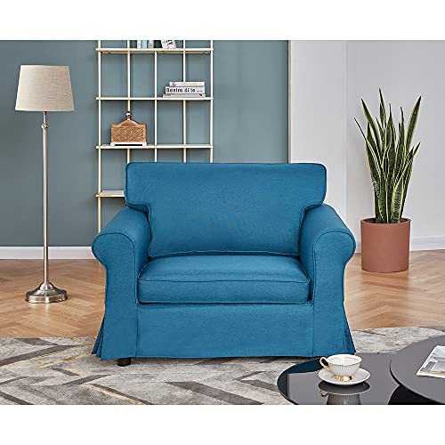 Accent Armchairs For Living Room Modern Fabric Upholstered Accent Chair Single Sofa Bedroom Armchair Lounge Club Tub Chair For Small Spaces, Blue