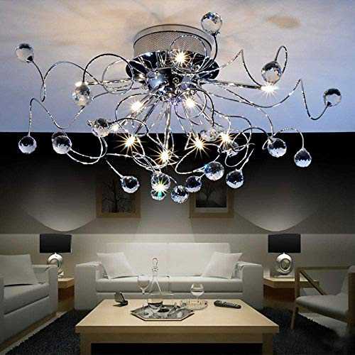 YANQING Durable Warm Crystal Modern Minimalist Wrought Iron Living Room Bedroom Dining Room Ceiling Lamp/Lighting Decoration Illuminate Life