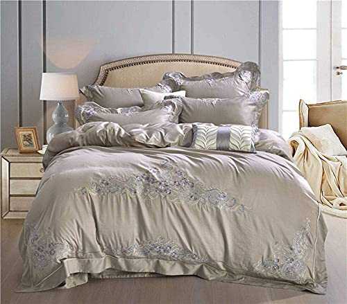 HJRBM Duvet Cover Sets Luxury Embroidered Egyptian Cotton Linens 4pcs Bedding Set Bed Flower Bedspread Adult Duvet Cover Set,3,King Size 4pcs (3 King Size 4pcs)