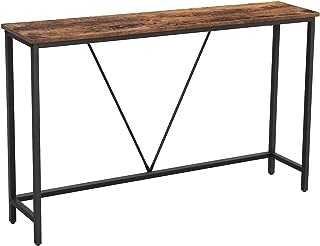 VASAGLE Console Table with Stable Steel Frame for Living Room Bedroom Entrance Industrial Style Vintage Brown and Black, Engineered Wood Alloy, 120 x 23 x 74 cm (L x W x H)