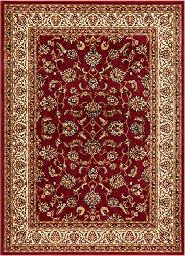 Bravich RugMasters Virginia Herritage Red Large Rug Persian Floral Oriental Traditional Non-Shed Thick Soft Livig Dining Room Hall Way Floor Mat Area Carpet - 120x170cm (4'x5'8")